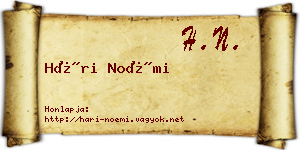 Hári Noémi névjegykártya